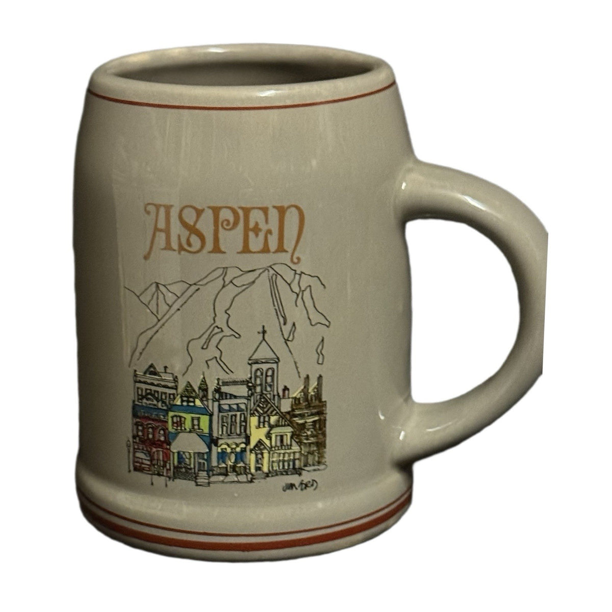 Vintage ASPEN Beer Stein Tankard Mug by Jim Ford Collectible Pottery