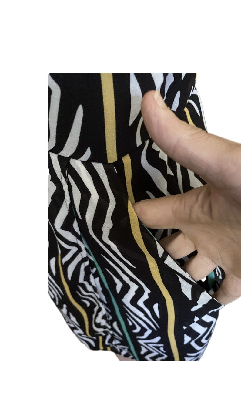 Forever 21 Sundress Mini Dress Women's Size MM Zig Zag Stripes