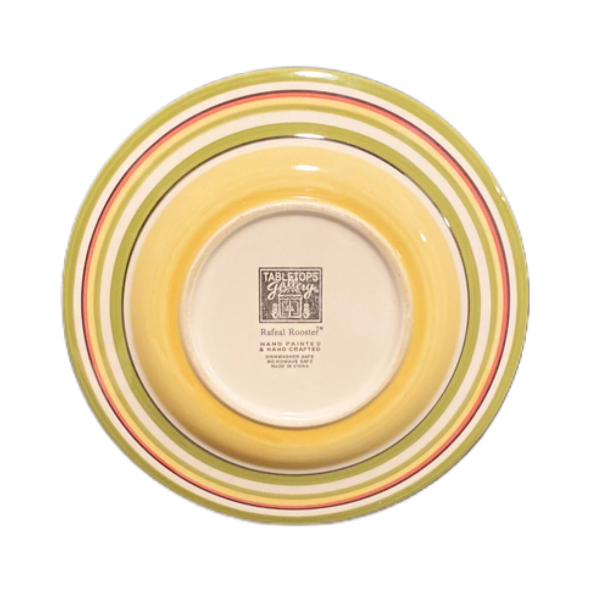 RAFEAL ROOSTER Hand Painted Salad Luncheon 4-Plates Tabletops Gallery Farmhouse