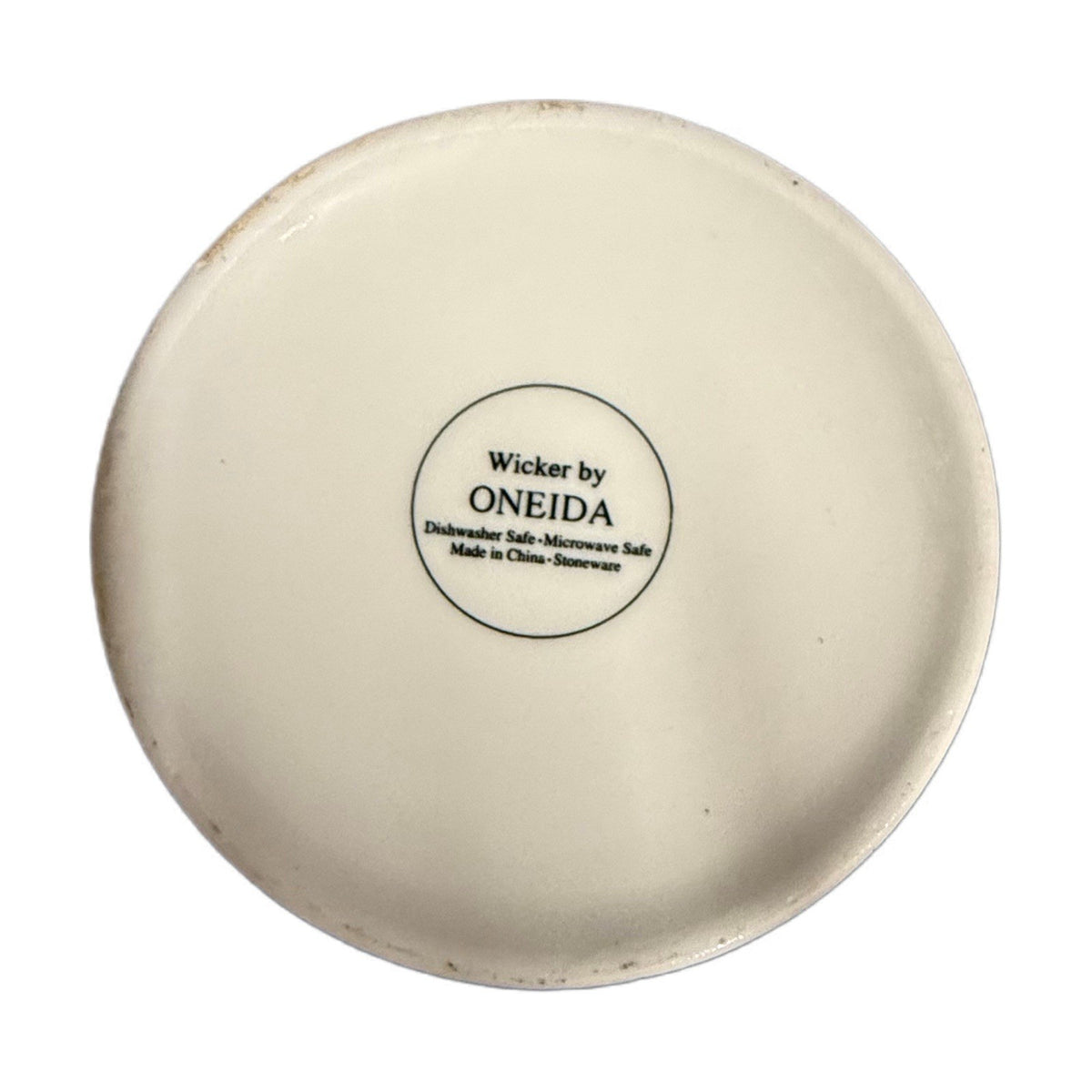 Oneida Wicker Cream & Sugar Bowl With Lid Stoneware