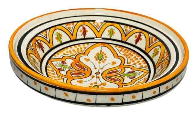 Moroccan Tajine Dome Lid Terracotta Orange Tagine Hand-Crafted & Painted 7 7/8”D