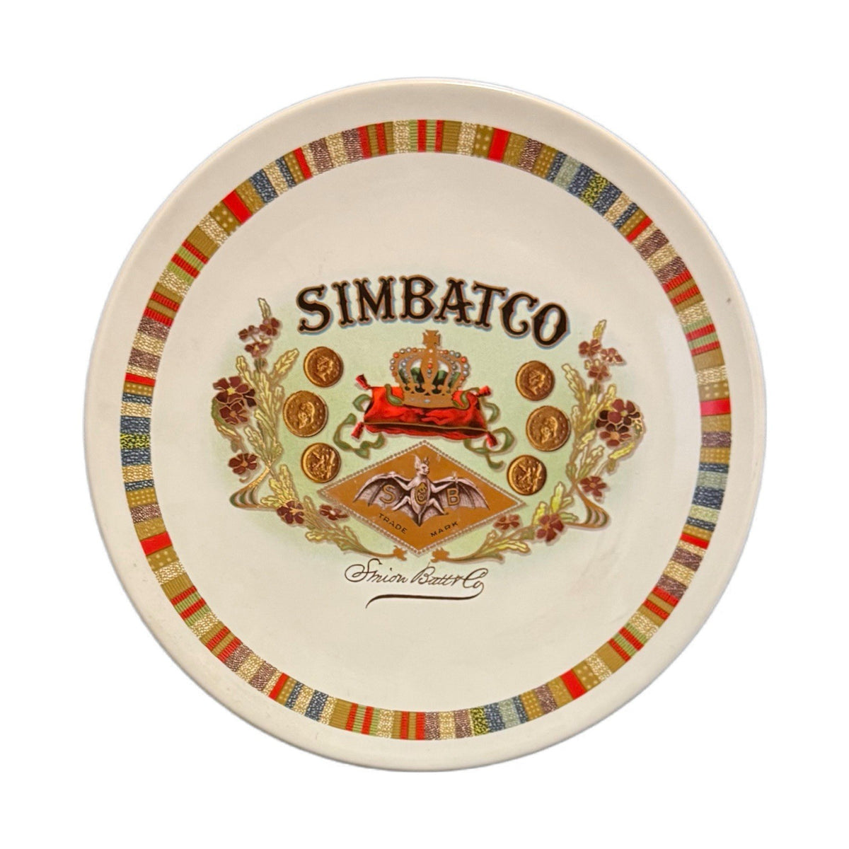 Pottery Barn Fireside Club Simbatco Salad Plates Set of 4 Color Crest Emblem