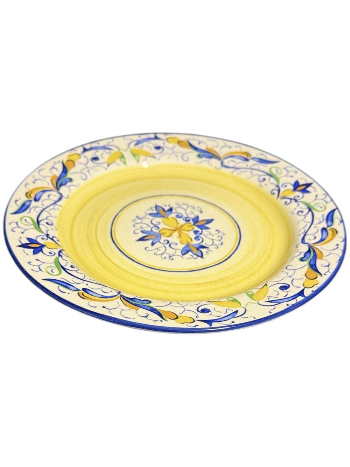 Pier 1 Mirandela Dinner Plates Set of 7 Hand Painted Earthenware Portugal 11”D