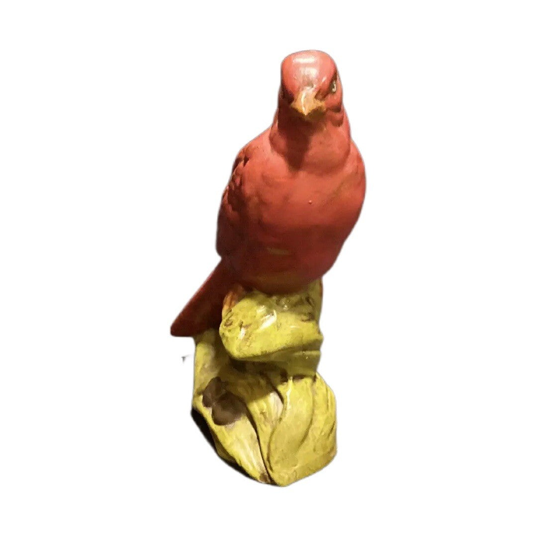 Rare RED BIRD on Branch Statue Figurine Home Decor Room-Tabletop-Desk
