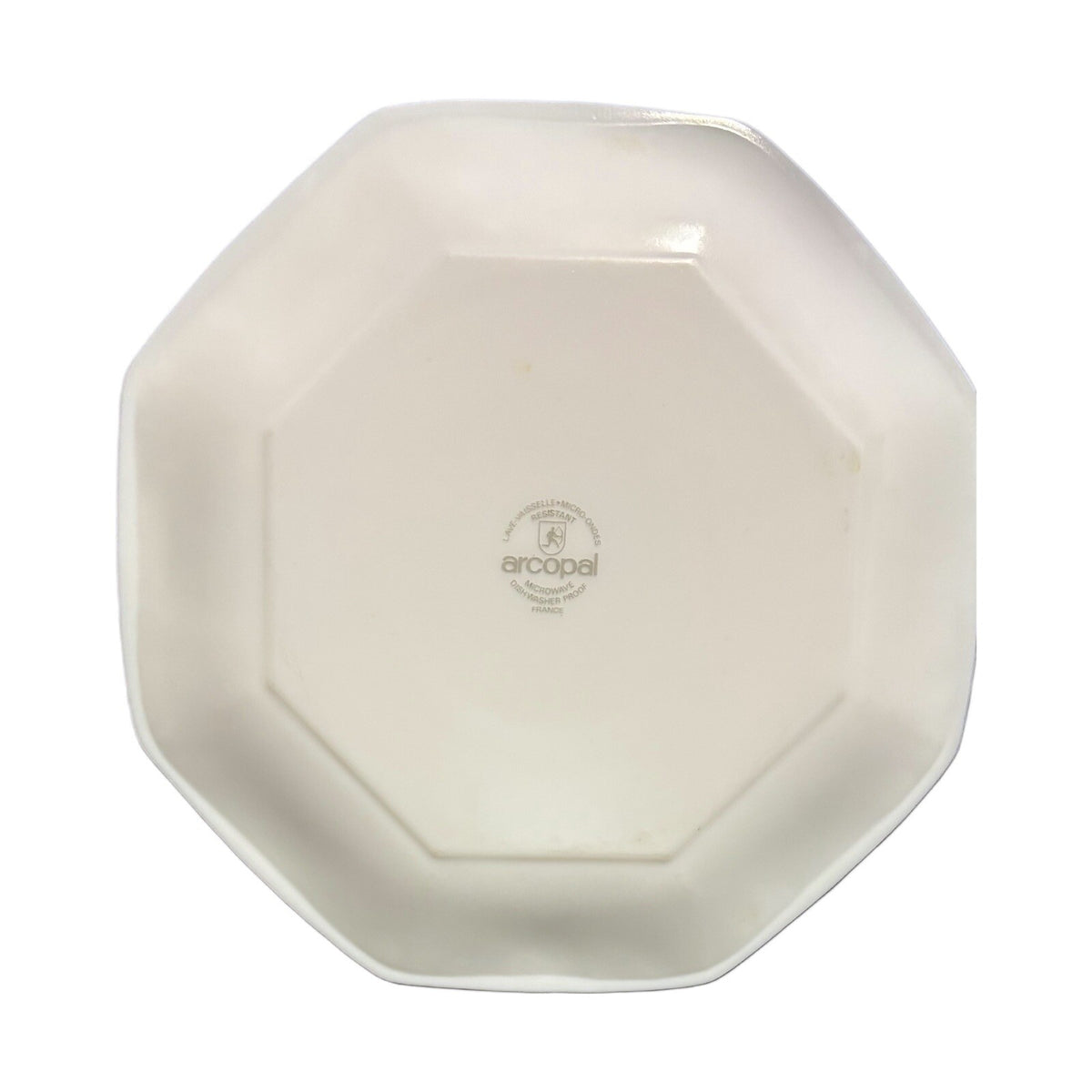 Arcopal France ANAIS  3-Dinner Plates 10 3/4" White Octagonal Floral Dinnerware