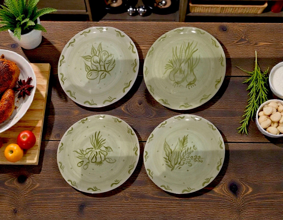 Trish Richman At Home Garden Vegetable Salad Plates Set of 4