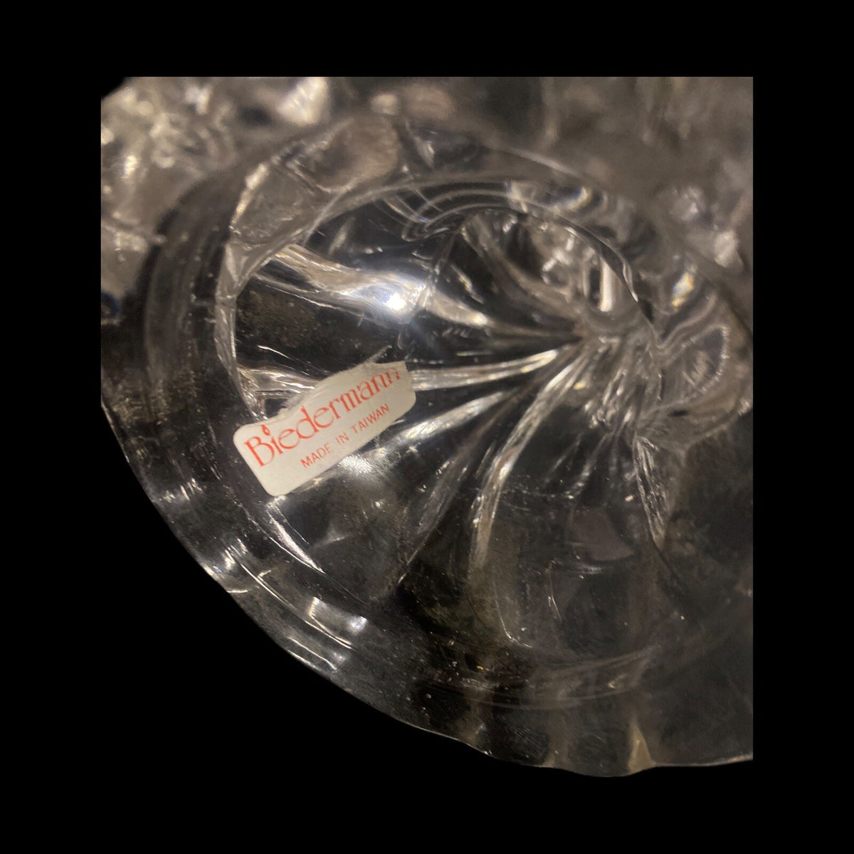 Vintage BIERDEMANN Candle Holder 2-Crystal Glass Angel Candlestick
