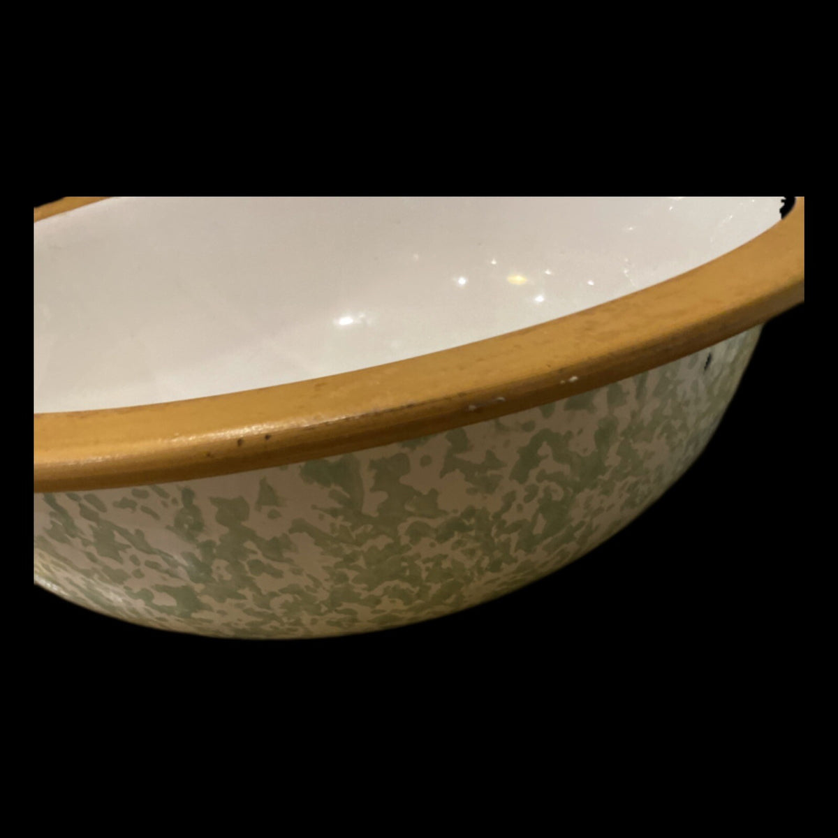 Rare Italian Serving Bowl Spongeware Pasta Salad Pottery Stoneware Dish 12.5”D