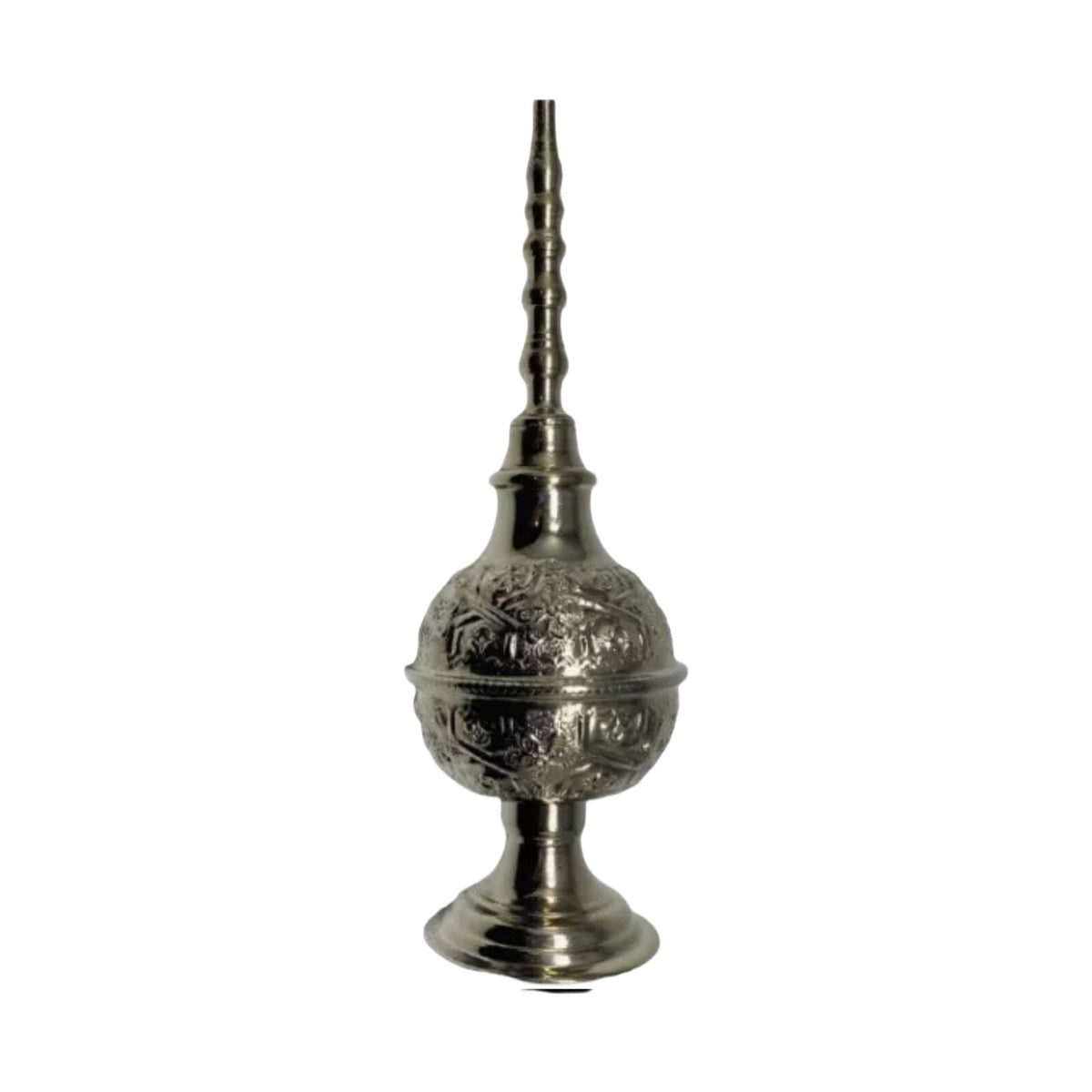 Moroccan Silver Rose Water Sprinkler – Hand Engraved Metal Perfume Bottle