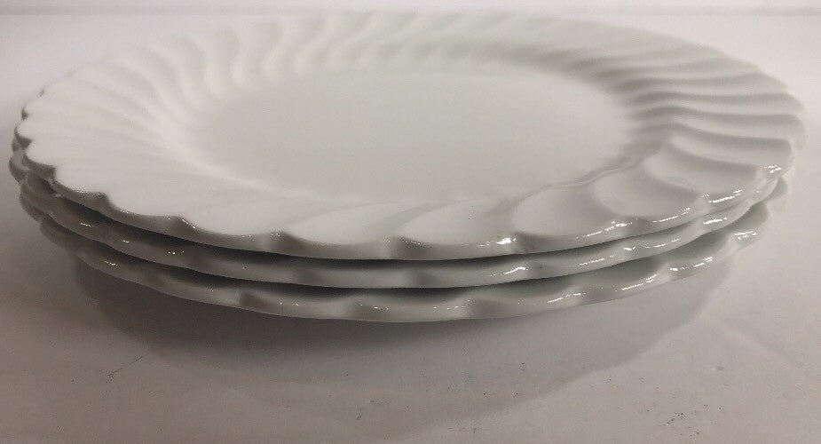 Johnson Brothers 3-Bread & Butter Plates Regency White Swirl England 6 1/4" D