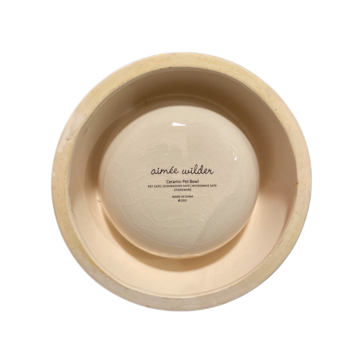 Dog Cat Food Bowl AIMEE WILDER Ceramic Anthropologie Pet Water Dish Bird Yellow