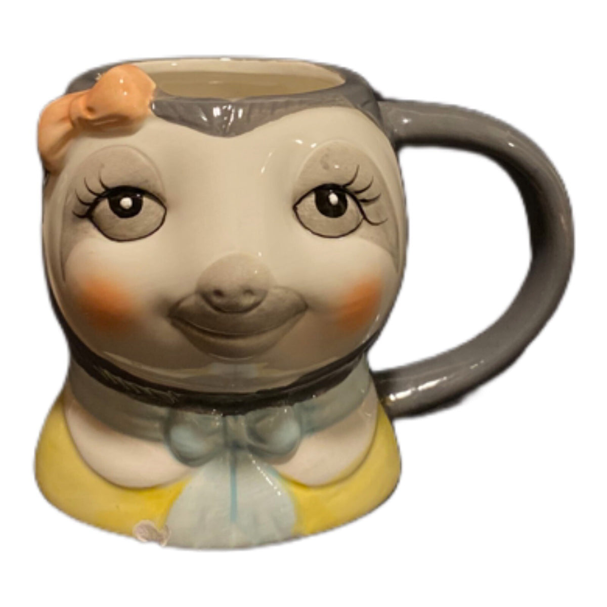 Room Essentials Target Lady Sloth 3D Face Shaped Figure Coffee Mug Figurine Cup