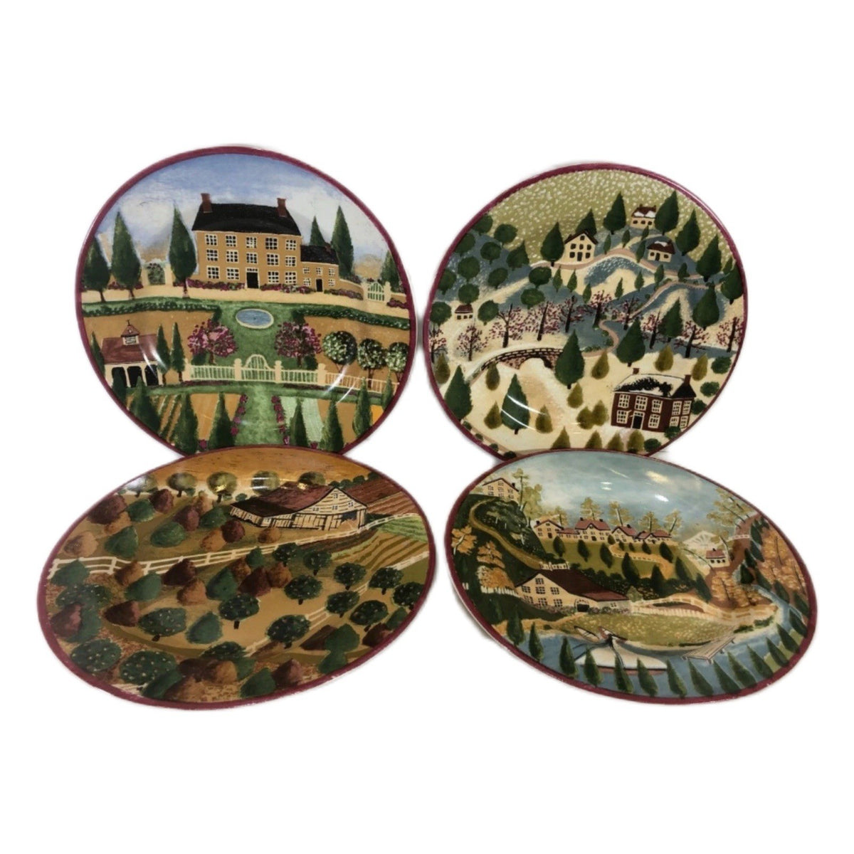 Block COUNTRY VILLAGE  Set of 4 Salad/ Dessert Plates by Gear 1995