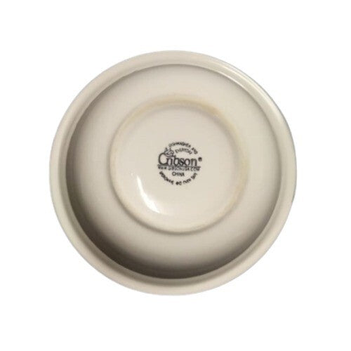 Gibson Designs Peach Duo Set of 4 Soup Cereal Bowls 7.5” D Fruit Floral Green