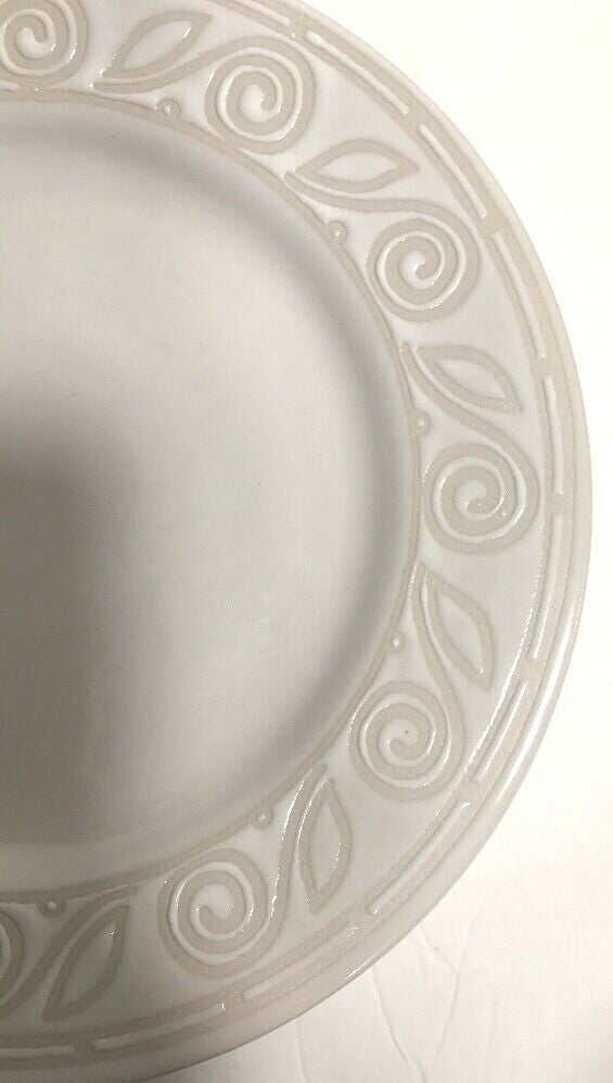 Gibson Designs AMARETTO 4 Salad Plates Oven Safe Embossed 7 7/8" D Dessert Dish