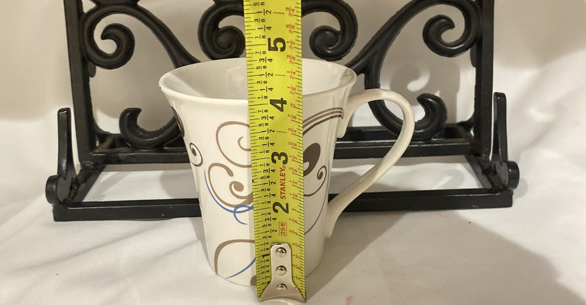 Coventry CHOCO SCROLL 4- Fine China Coffee Mugs Porcelain  (PTS) Int'l. Tea Cups