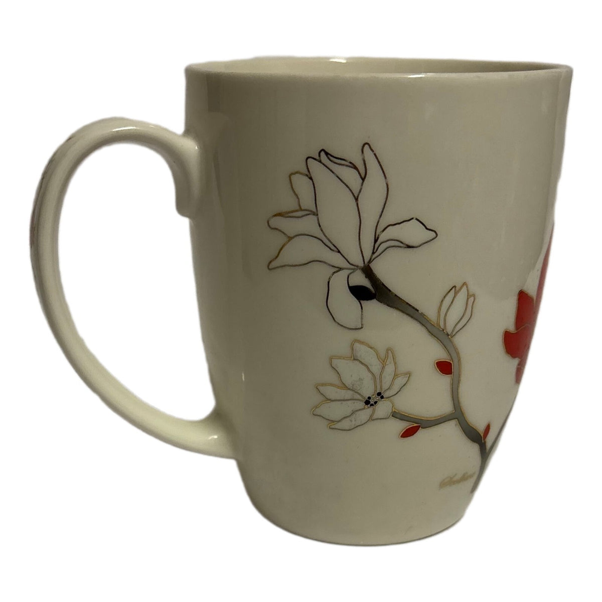 Korea Mug GOLDEN BELL New Bone China Signed Seolhwa ZN-Lee Gold Accent Floral