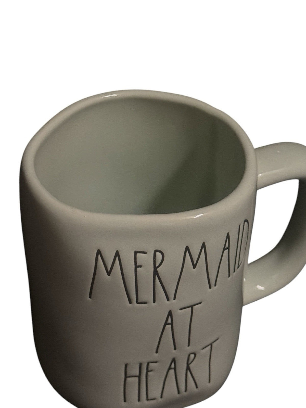 Rae Dunn MERMAID AT HEART Ceramic Coffee Mug White Farmhouse 16 oz