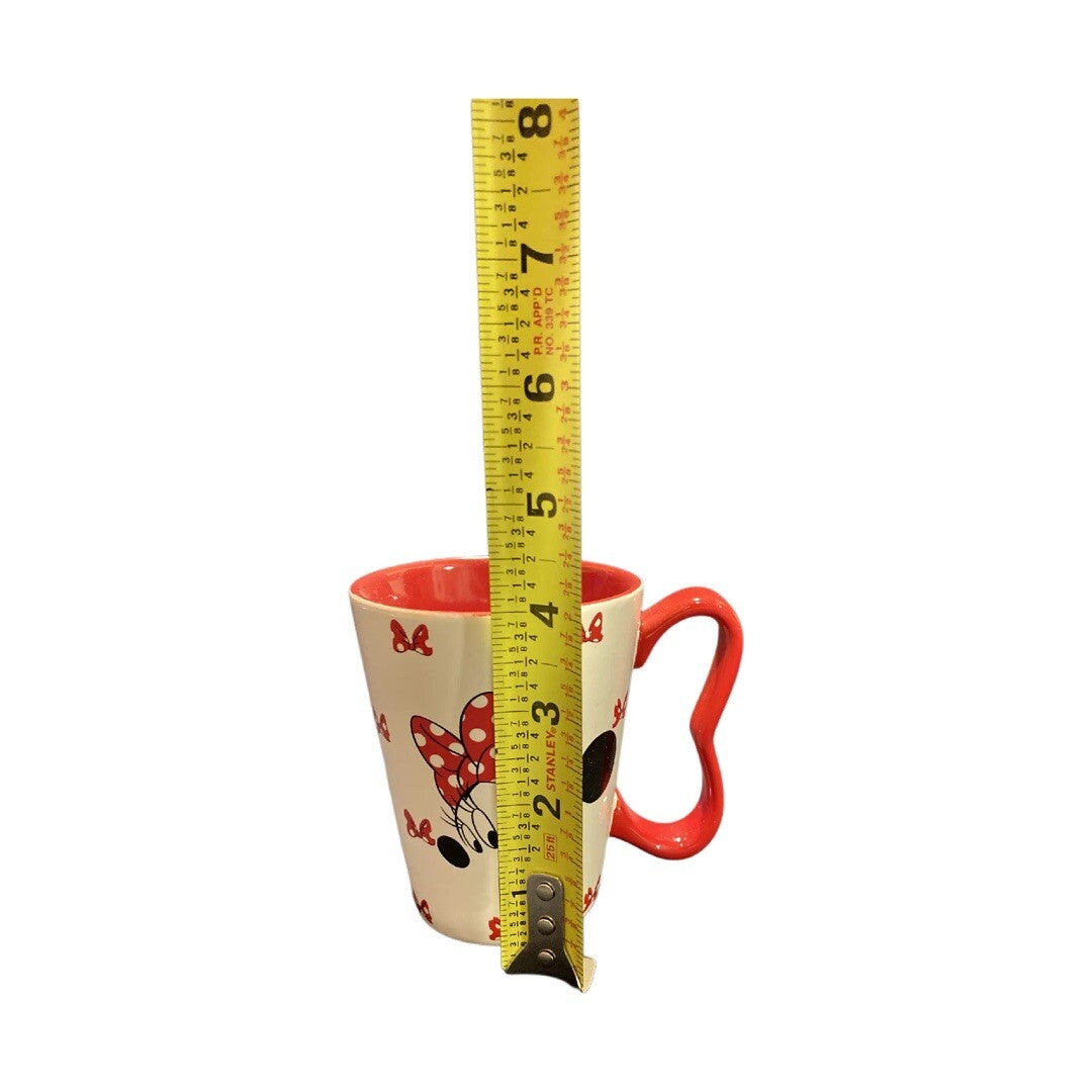 Disney Minnie Mouse Red Bow Ceramic Coffee Mug Black Red Handle Tea Cup