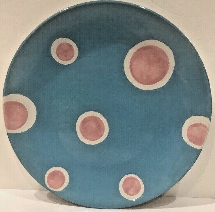 Pfaltzgraff CONFETTI STREAMERS 4-Luncheon Plates Ceramic Salad Dessert Dish 9" D