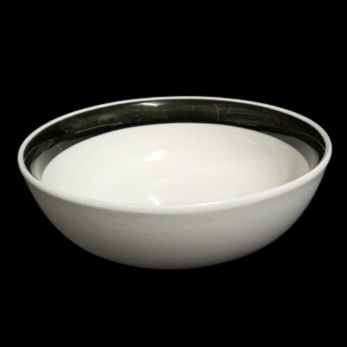 Gibson Designs BASIC LIVING III BLACK 4-Cereal Bowls 6” D  Black Band Soup Cup