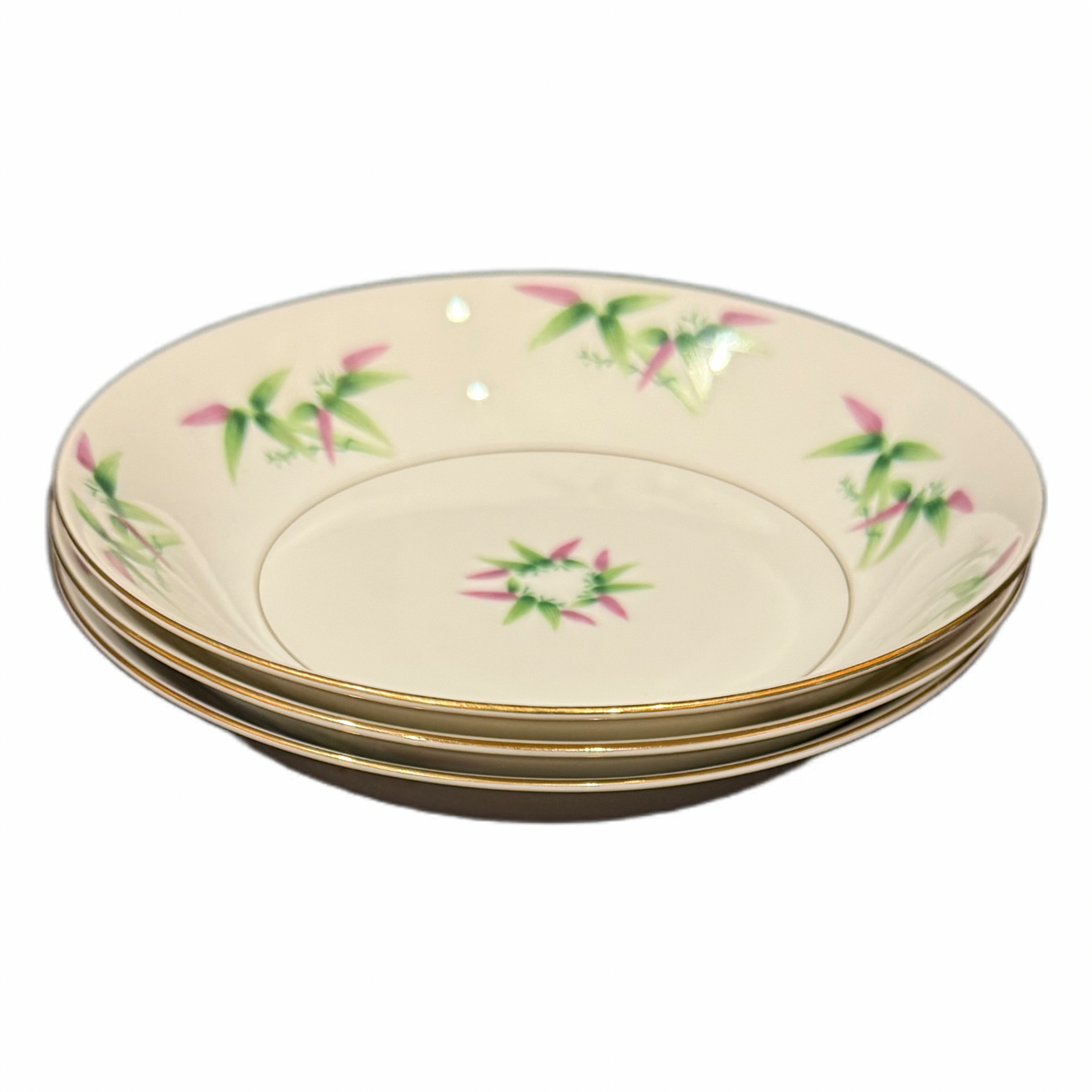 Vintage Harmony House Mandarin 3 Rimmed Soup Bowls 7.75” Japan China