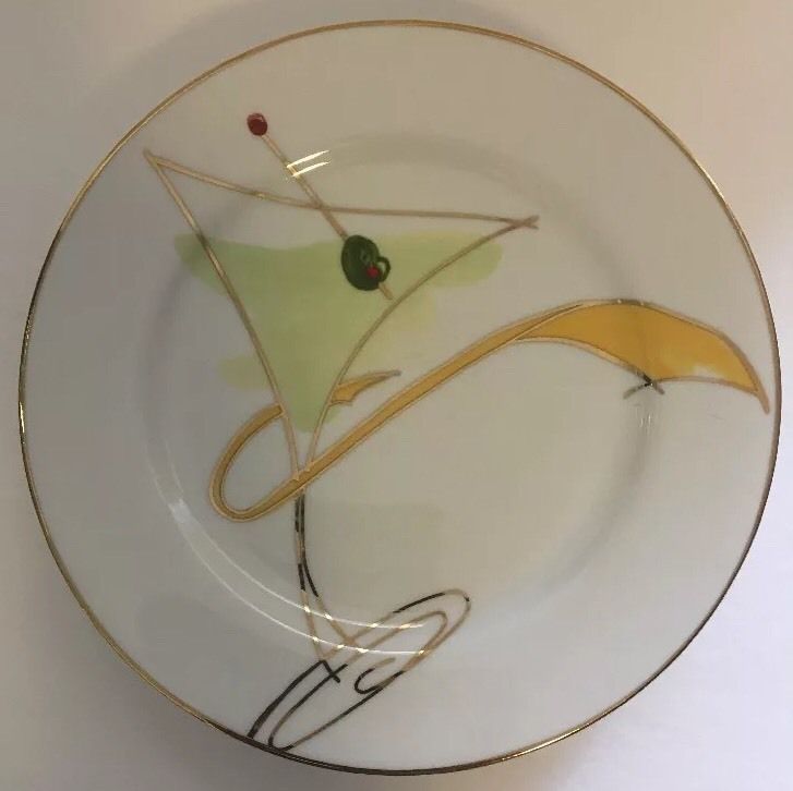 Pier 1 Imports Set of 4 Salad/Dessert Plates (MARTINI)