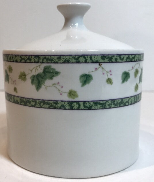 Sango IVY CHARM Chop Plate, Creamer, Sugar Bowl & Lid Service Set 8854 Oven Safe