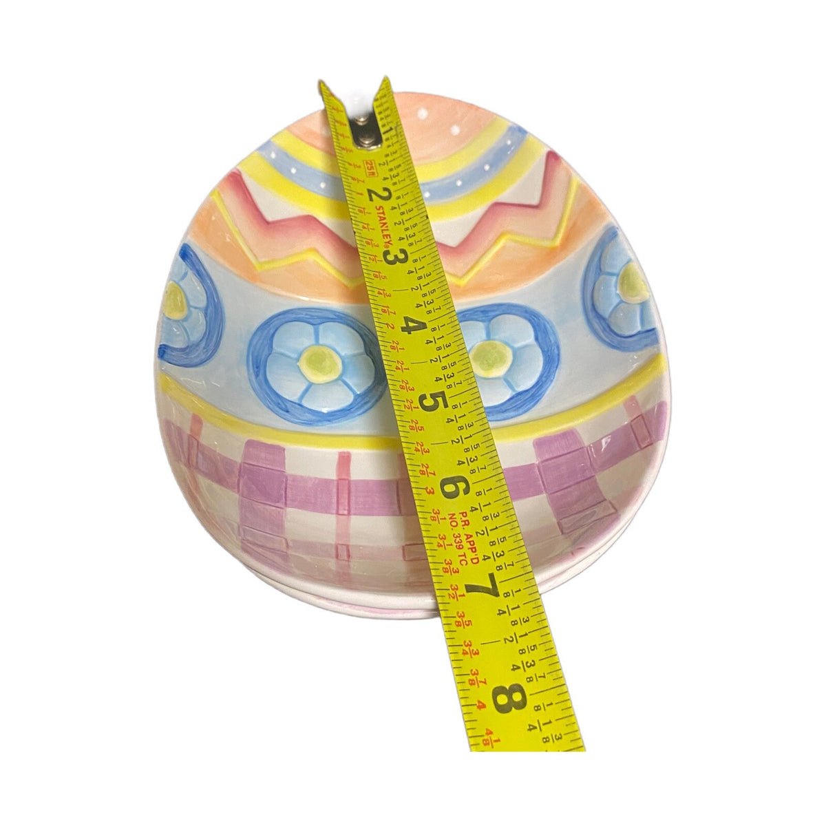 Fitz & Floyd 2-Easter Eggs Bowls ESCAPADES Ceramic Dish 7 1/8" x 5 1/2" W