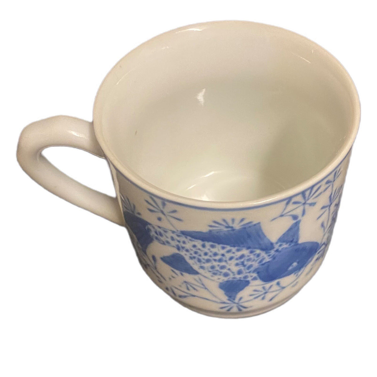 KOI FISH Cup Blue & White Carp Ceramic Coffee Tea Cup