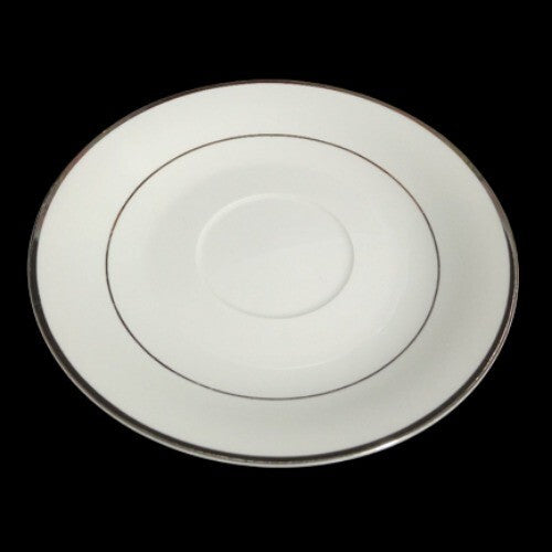 Gibson Designs Anniversary Platinum Cup & Saucer Set of 4 8 oz White China