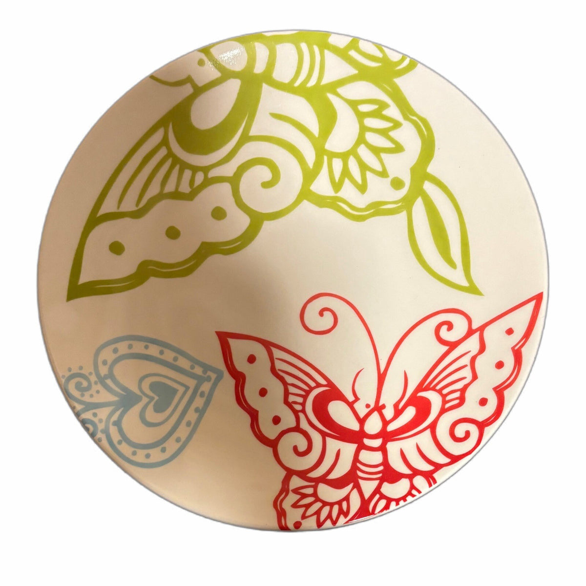 Pottery Barn 6-Salad Plates GRAPHIC GARDEN Brazil Ceramic Dessert Appetizer Dish