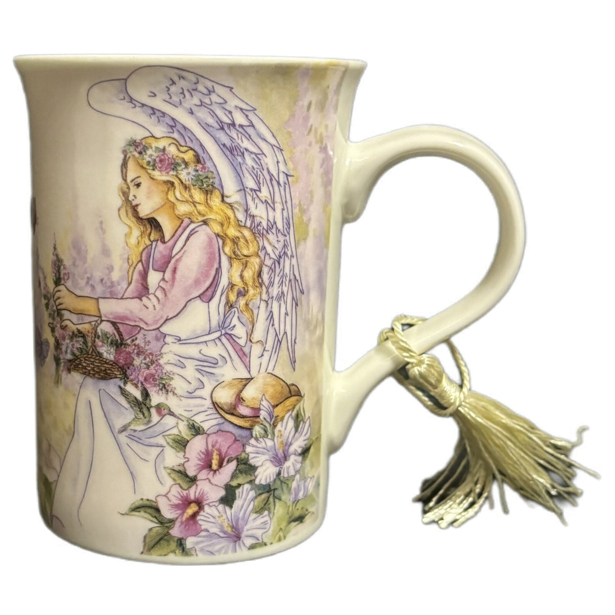 Angel Star Mug Porcelain Coffee Tea Flowers Butterflies Cup 2013 Designed in USA