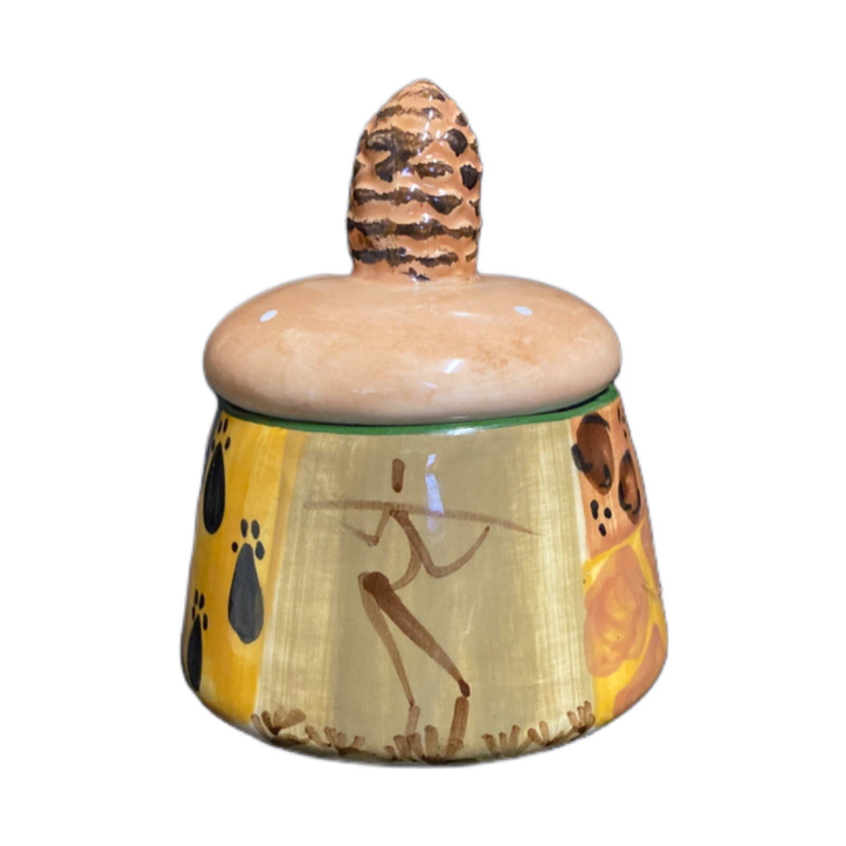 JULIAN KEYSER Handmade Sugar Bowl & Lid South Africa Hand Painted Ceramic Dish