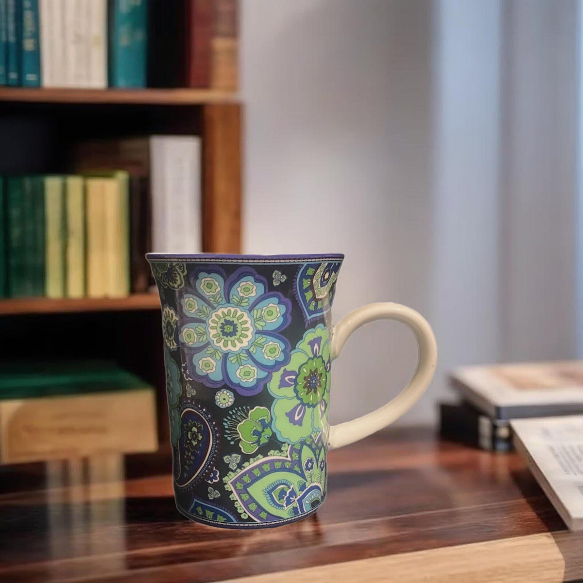 Vera Bradley BLUE RHAPSODY Mug (N0 Lid)  8 oz Coffee Tea Cup White Blue Floral