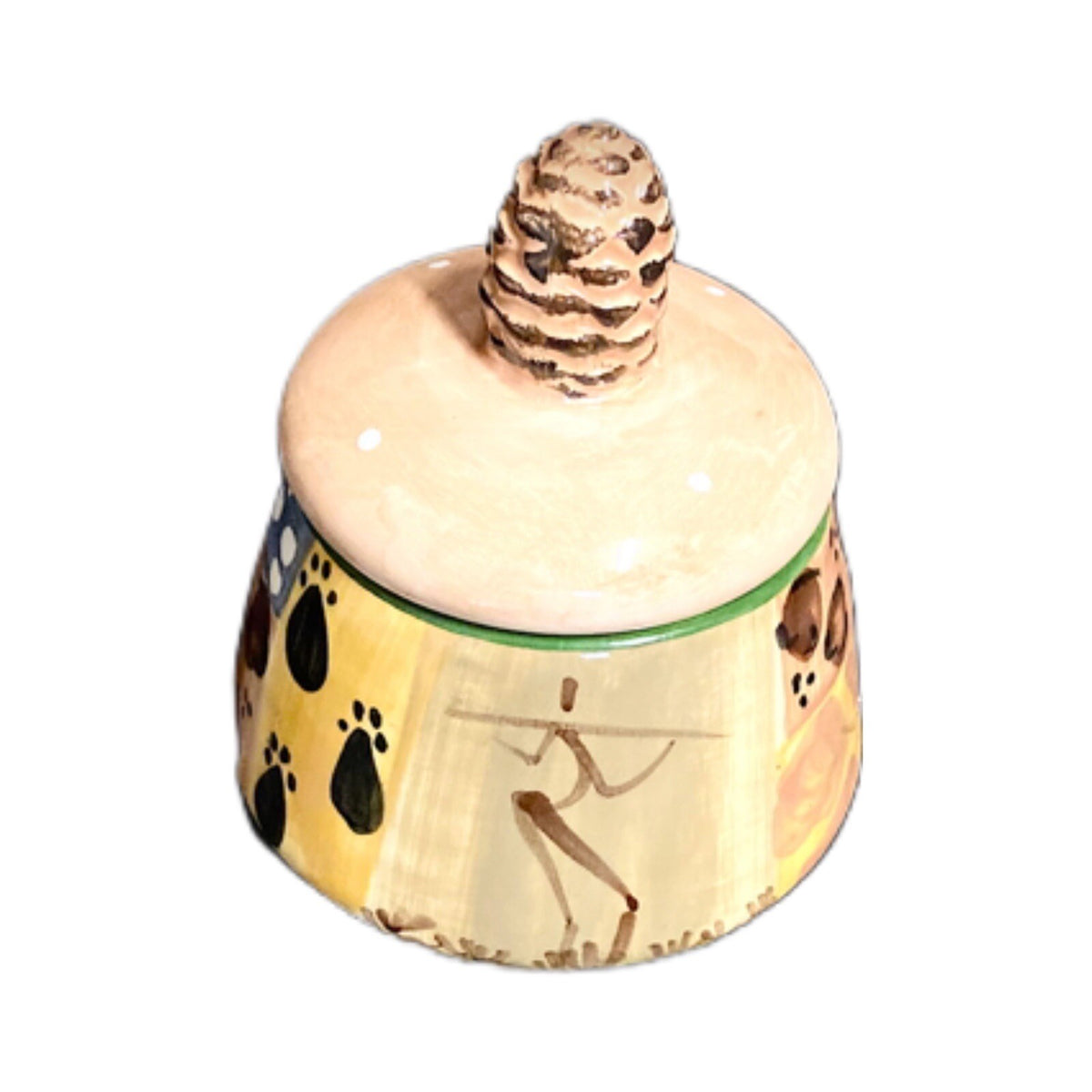 JULIAN KEYSER Handmade Sugar Bowl & Lid South Africa Hand Painted Ceramic Dish