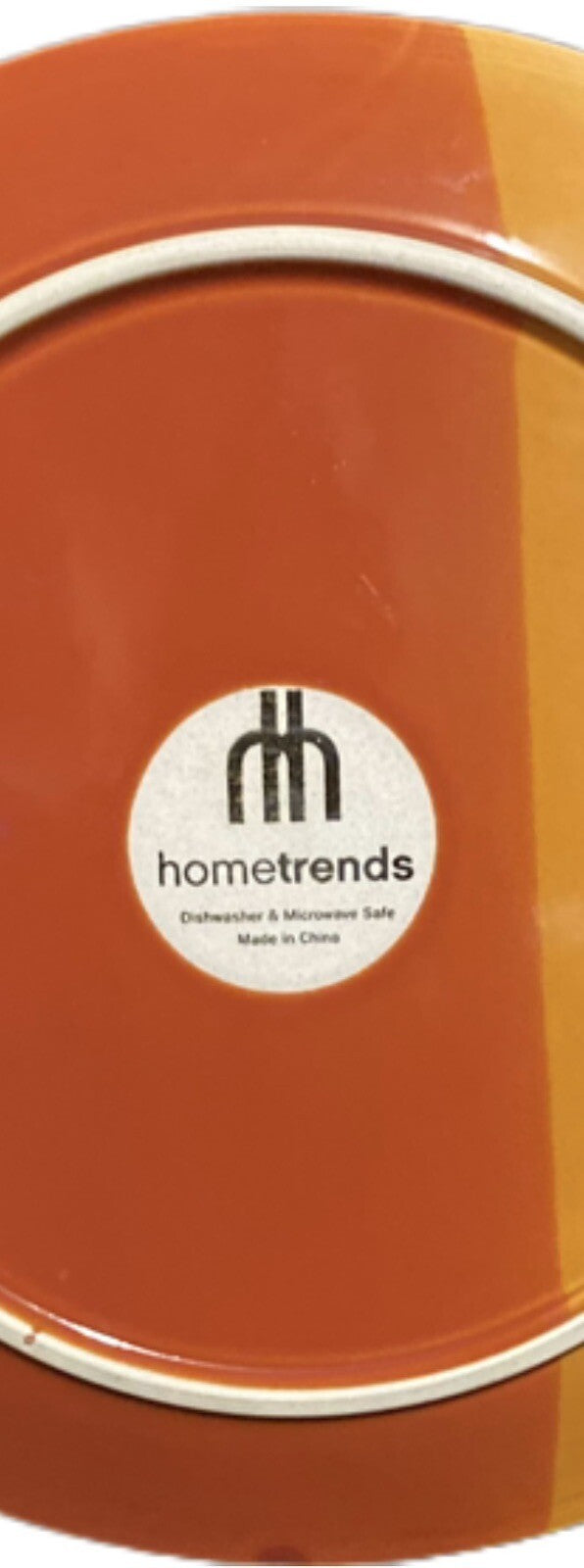 Home Trends Bazaar Red Square Dinner Plates Set of 3 Striped Stoneware 10 3/4”SQ