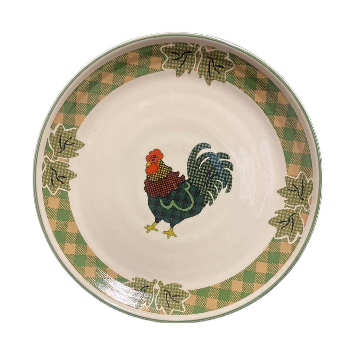 Vintage ROOSTER MORN 3-Dinner Plates JULIE INGLEMAN Int'l China Stoneware 98'