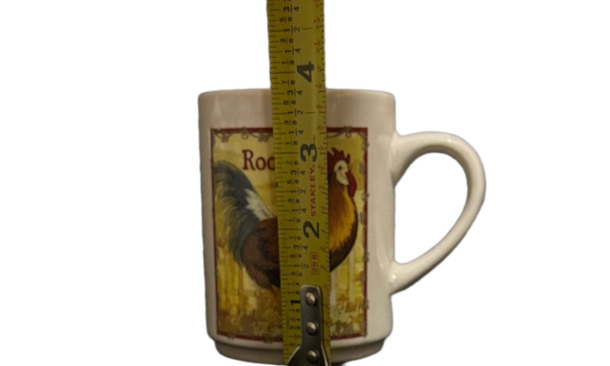 Bay Island Rooster Teapot & 2 Mugs Set Ceramic Farmhouse Chicken Theme