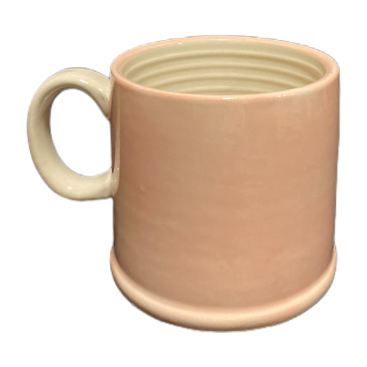Old Pottery Pink Blush Love Heart Mug 3D Raised Embossed Ceramic Valentine Cup