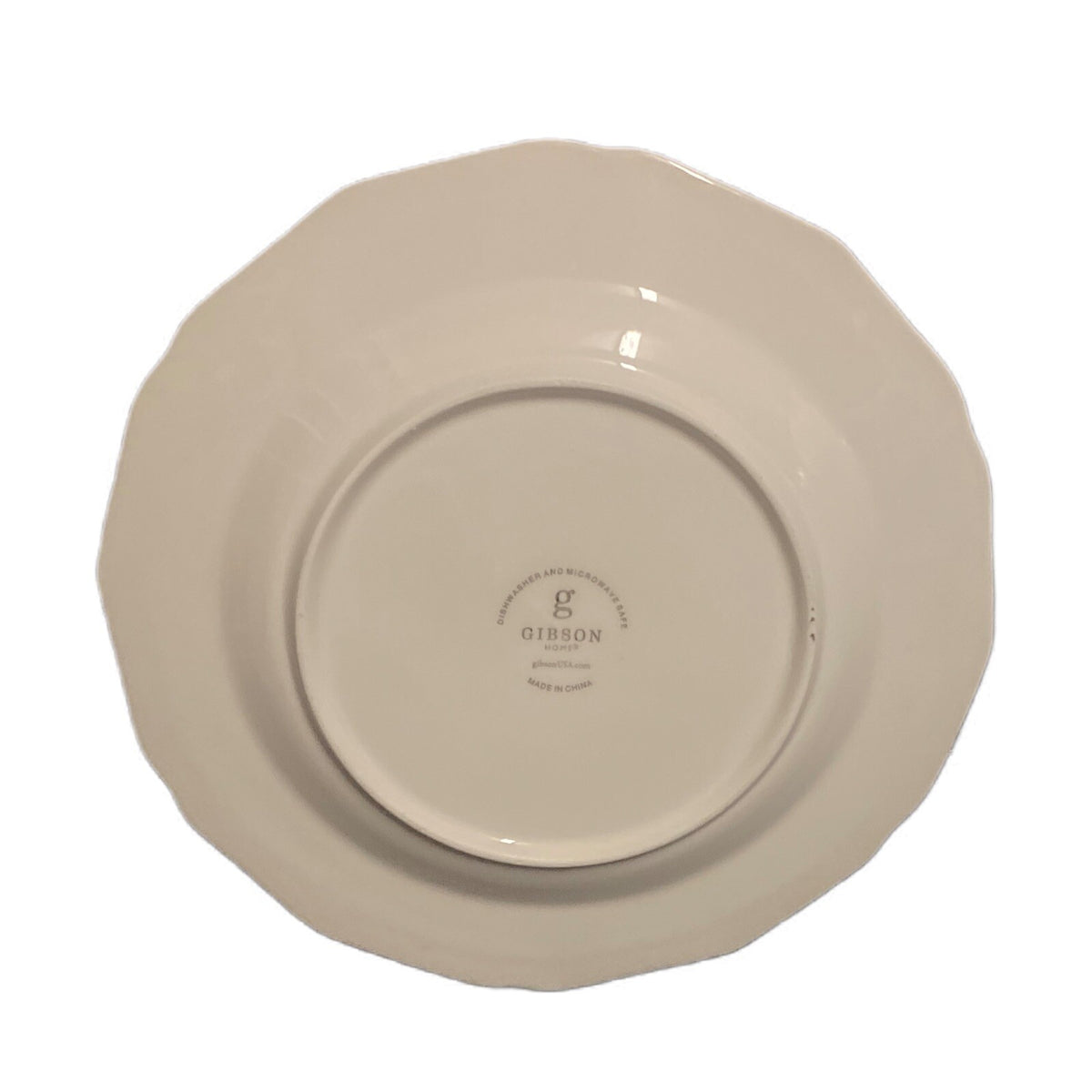 Gibson Designs PLEASANT HILL 6-Salad Plates Scalloped White Dessert Dinnerware