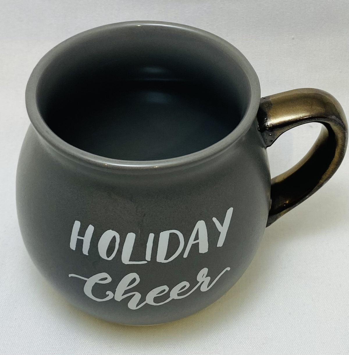 Threshold HOLIDAY CHEER Mug Winter Christmas Stoneware Coffee Gray Cup 16 oz
