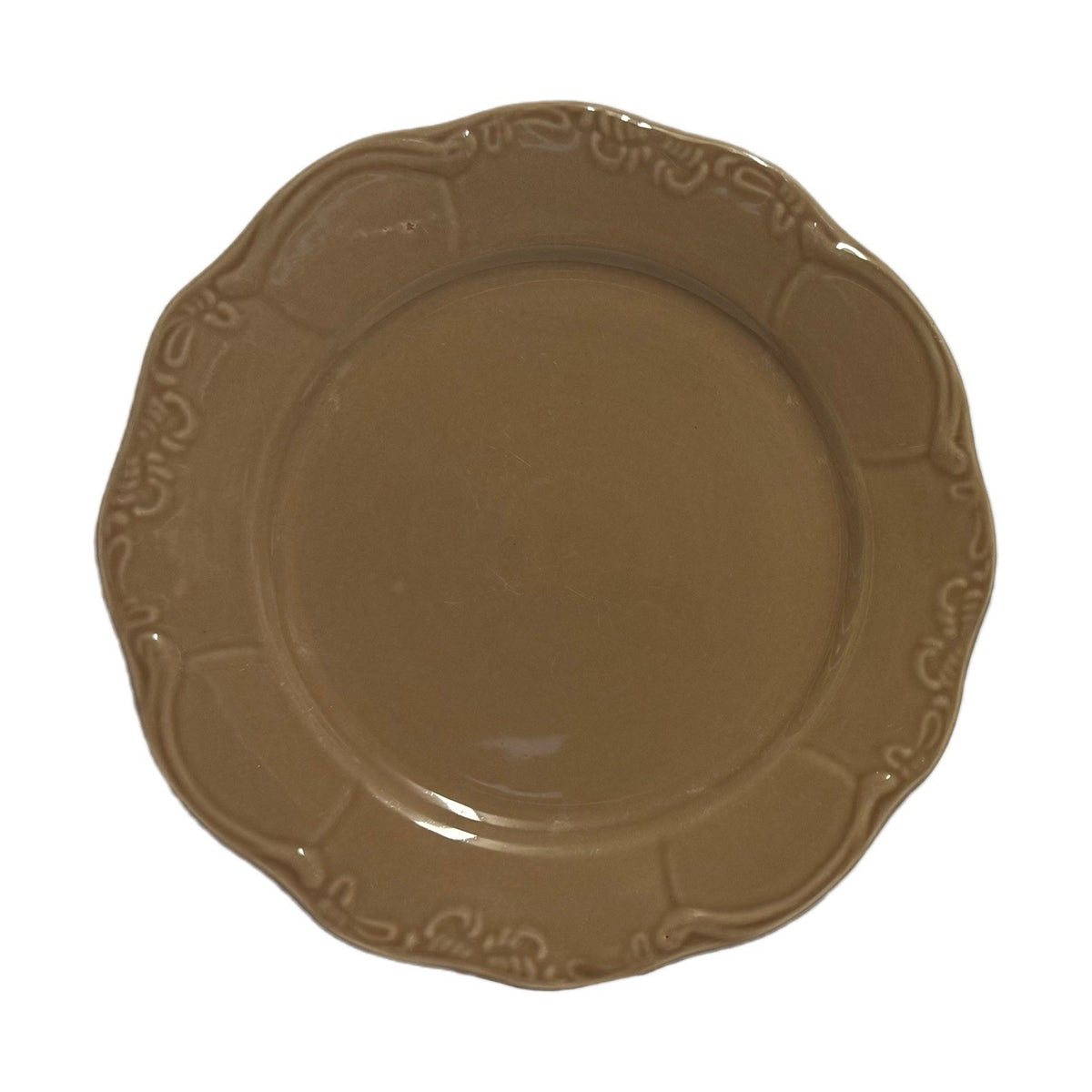 Casa Cristina Taupe Scalloped Dinner Plates Set of 3 – 10.5” Stoneware
