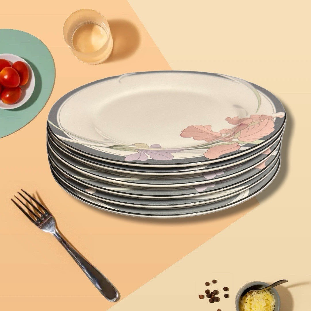 Noritake Café du Soir New Decade Dinner Plates Set of 6 Floral Japan 10.5”D