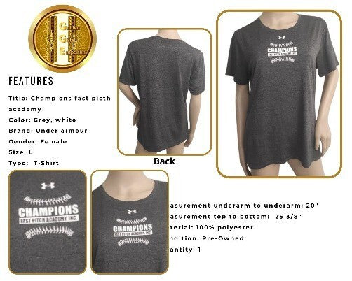 Champions T-SHIRT Fast Picth Academy by Under Armour Gray Top LG.