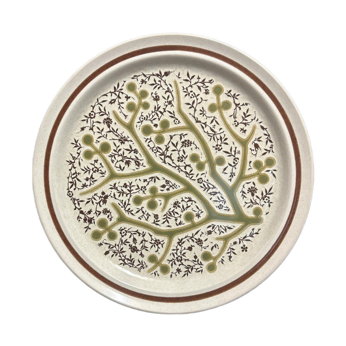 Noritake GREEN TREE 4-DINNER PLATES  Prima-Stone Japan Stoneware Dinnerware