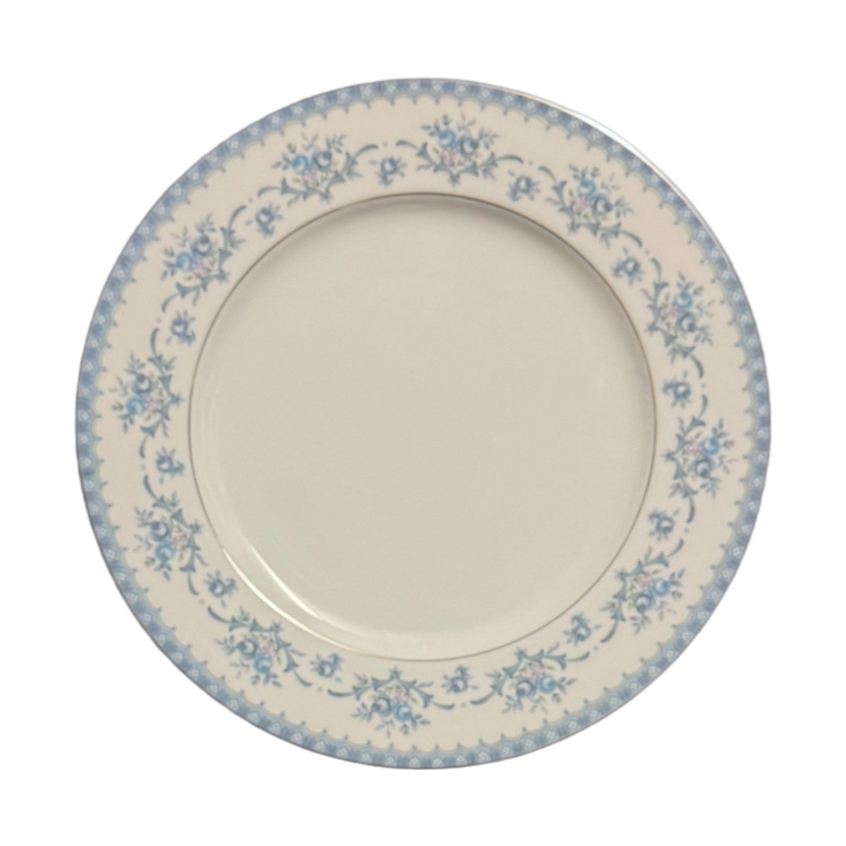 Sango Japan CAHILL 334 Diplomat Set of 2 Dinner Plates Blue Floral Vintage 10”