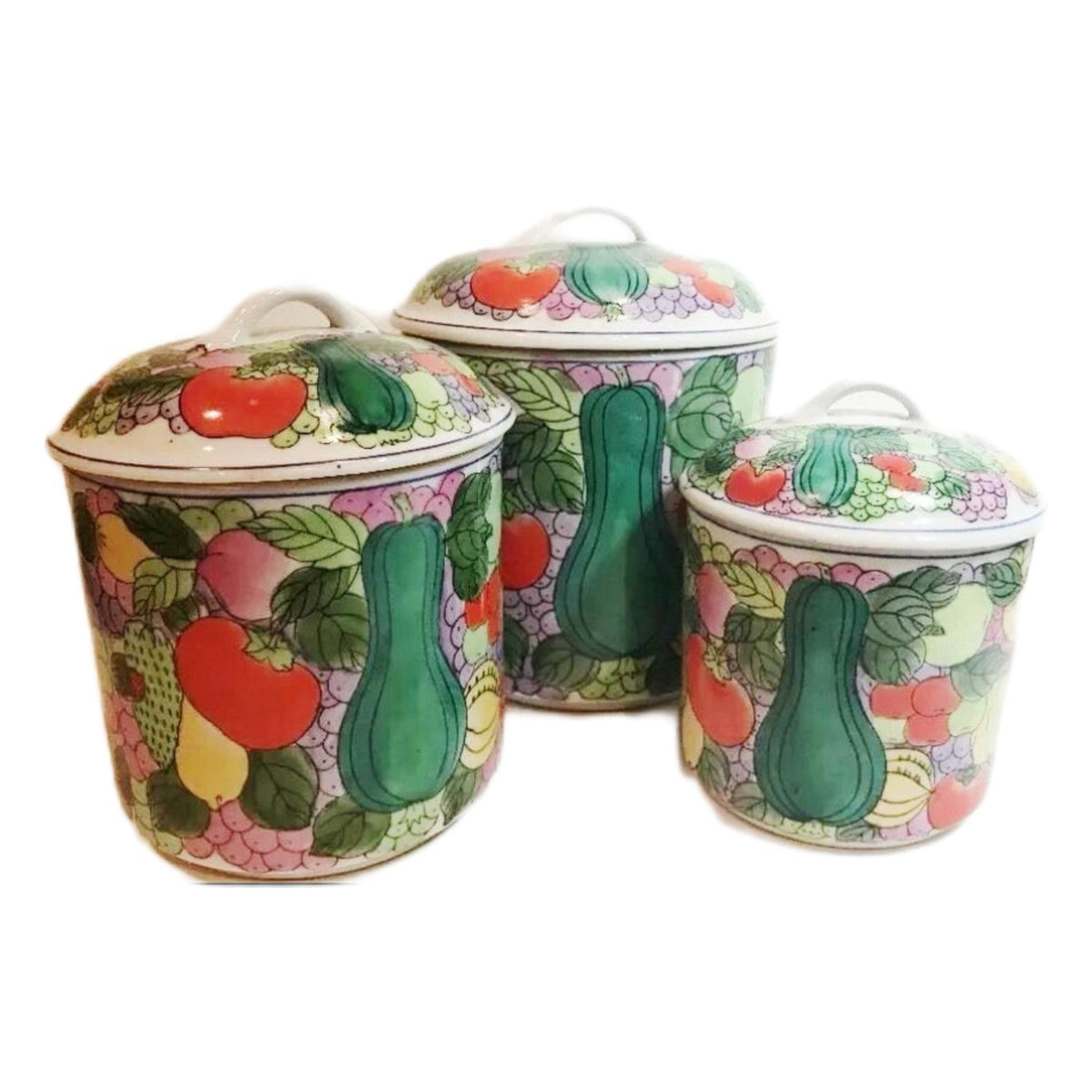 Williams Sonoma Grande Cuisine 3 Canister Set Ceramic Kitchen Jars Circa 2000