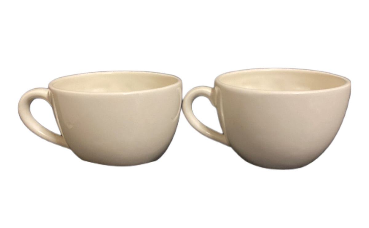 Threshold 2-Mugs PEACE Coffee Tea Stoneware Cream Café au lait Large Cup