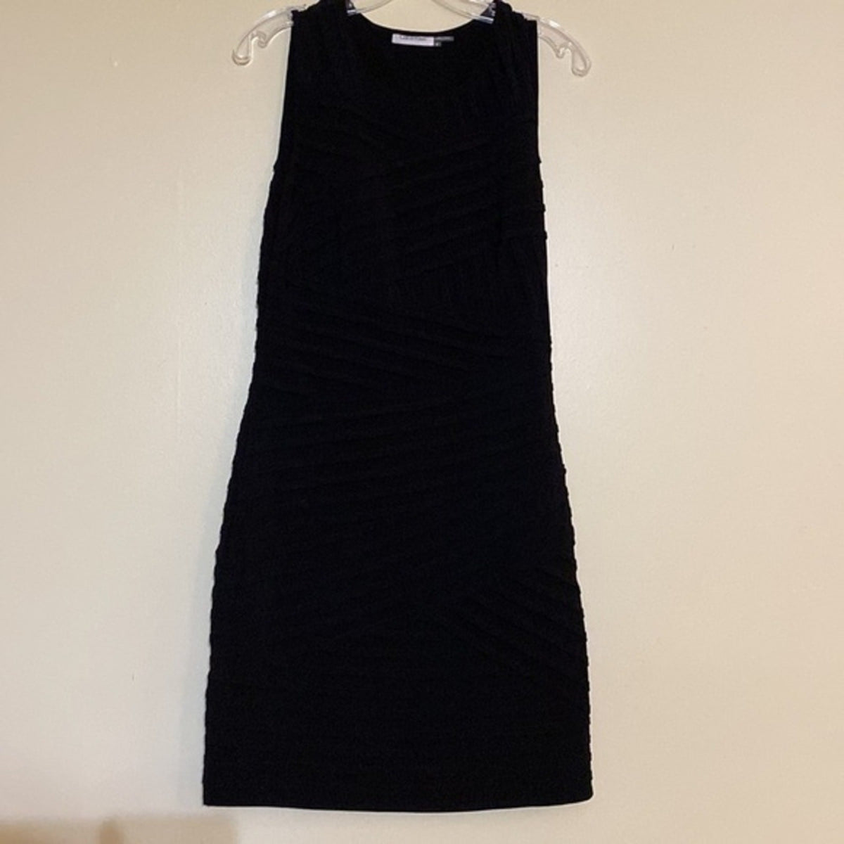 Calvin Klein textured black sleeveless sheath dress Size Small